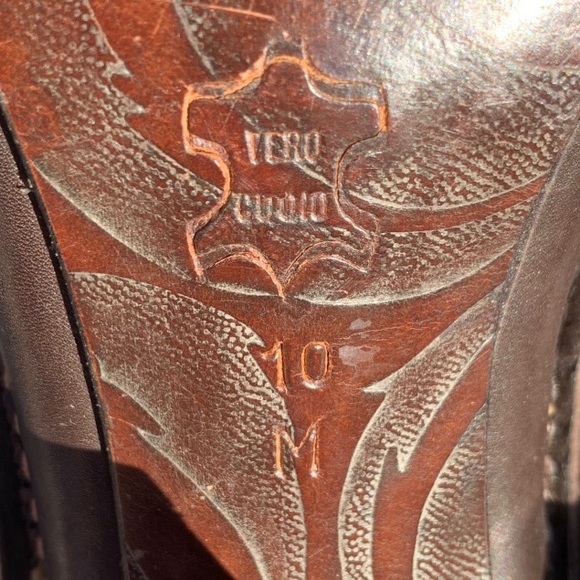 Donald J Pliner Bronze Leather Bozza Mule Clog Shoes 10 Western boot - Picture 13 of 13